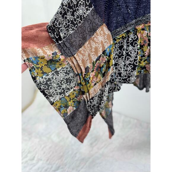 Oddy 1XL women’s blue Boho style top - Picture 2 of 11